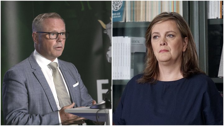 Páll Matthíasson fráfarandi forstjóri Landspítala og Svandís Svavarsdóttir heilbrigðisráðherra.