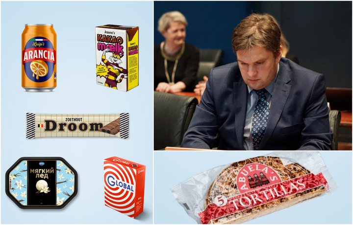 Pawel Bartoszek veltir fyrir sér erlendu áletrunum á umbúðum íslenskra vara í nýrri herferð íslenskra framleiðslufyrirtækja.