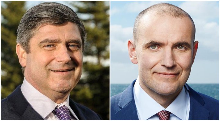 Guðmundur Franklín Jónsson (t.v.) og Guðni Th. Jóhannesson verða í kjöri til forseta.