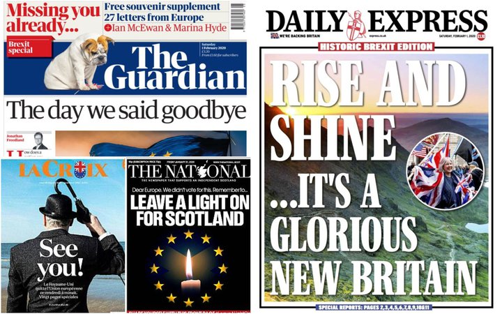 Forsíður nokkurra dagblaða í Bretlandi og Evrópu vegna Brexit.