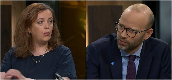 Svandís Svavarsdóttir (VG) og Magnús Norðdahl (Pírötum) tókust á um skattamál í Silfrinu í dag.