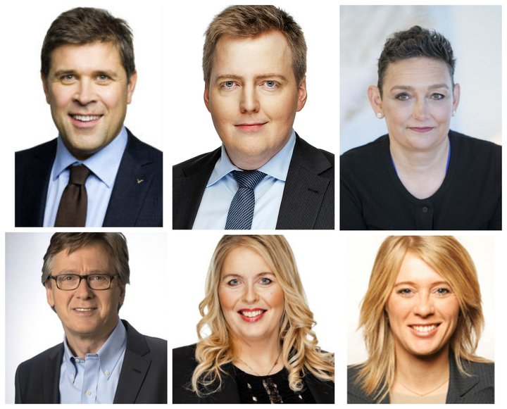 Bjarni Benediktsson, Sigmundur Davíð Gunnlaugsson, Ólöf Nordal, Júlíus Vífill Ingvarsson, Sveinbjörg Birna Sveinbjörnsdóttir og Þorbjörg Helga Vigfúsdóttir. 