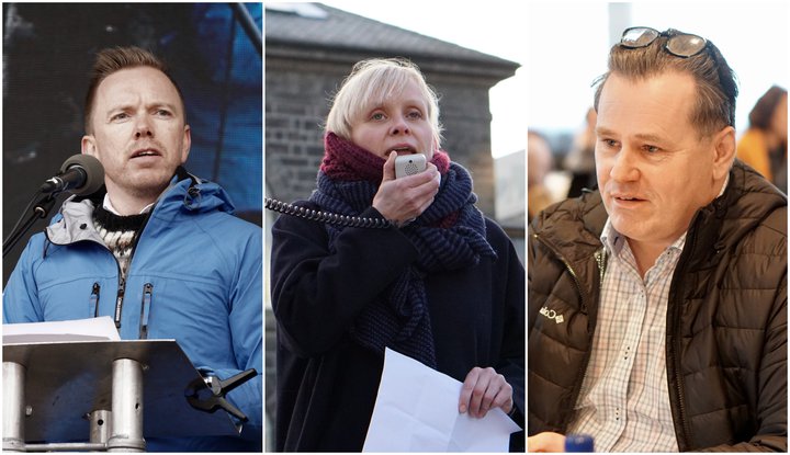 Ragnar Þór Ingólfsson Sólveig Anna Jónsdóttir og Vilhjálmur Birgisson skrifa öll undir yfirlýsinguna.