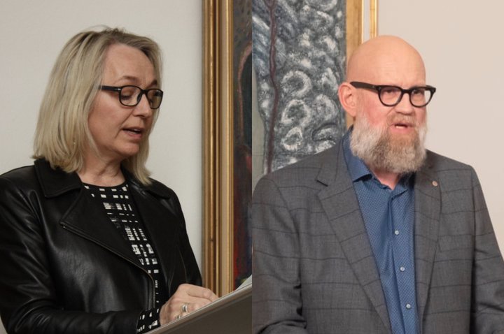 Ragnheiður Tryggvadóttir, framvæmdastjóri Rithöfundasambands Íslands og Heiðar Ingi Svansson, formaður Félags íslenskra bókaútgefenda