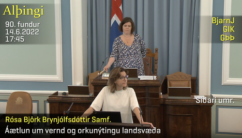 Rósa Björk beindi orðum sínum til Vinstri grænna og spurði: Hvar eruð þið? Mynd: Alþingi/skjáskot