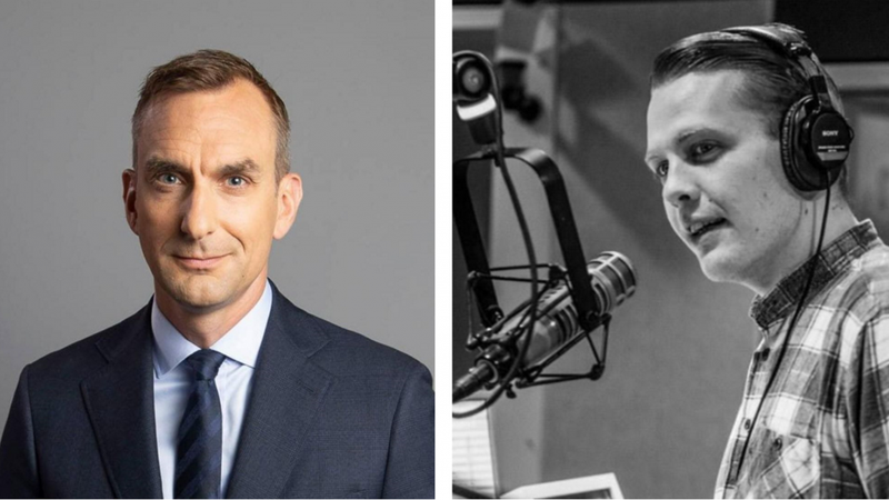 Heiðar Örn og Matthías Már voru ráðnir í yfirmannastöður hjá RÚV í dag.