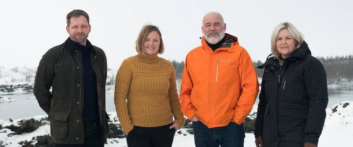 Efstu fjóru frambjóðendurnir á lista Samfylkingarinnar.