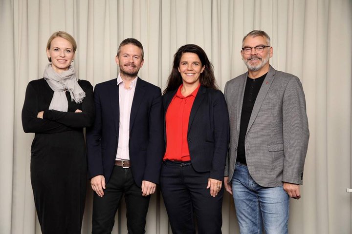 Þau fjögur sem skipa tvö efstu sætin á sitthvorum lista Samfylkingarinnar í Reykjavík í komandi kosningum. 