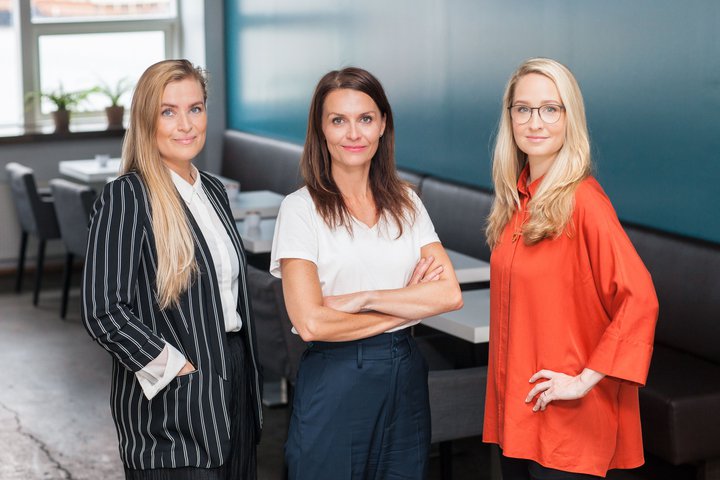 Védís Hervör Árnadóttir, Ásdís Kristjánsdóttir og Anna Hrefna Ingimundardóttir.