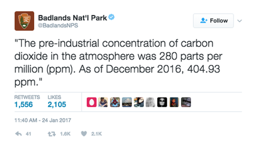 Eitt tístanna sem sent var út í gegnum aðgang Badlands National Park.