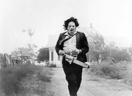 Gunnar með keðjusögina.