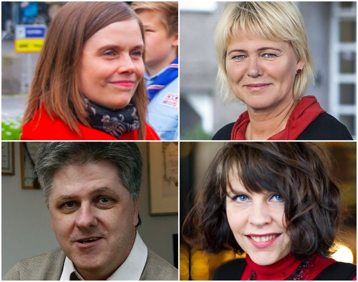 Katrín Jakobsdóttir, Oddný Harðardóttir, Benedikt Jóhannesson og Birgitta Jónsdóttir