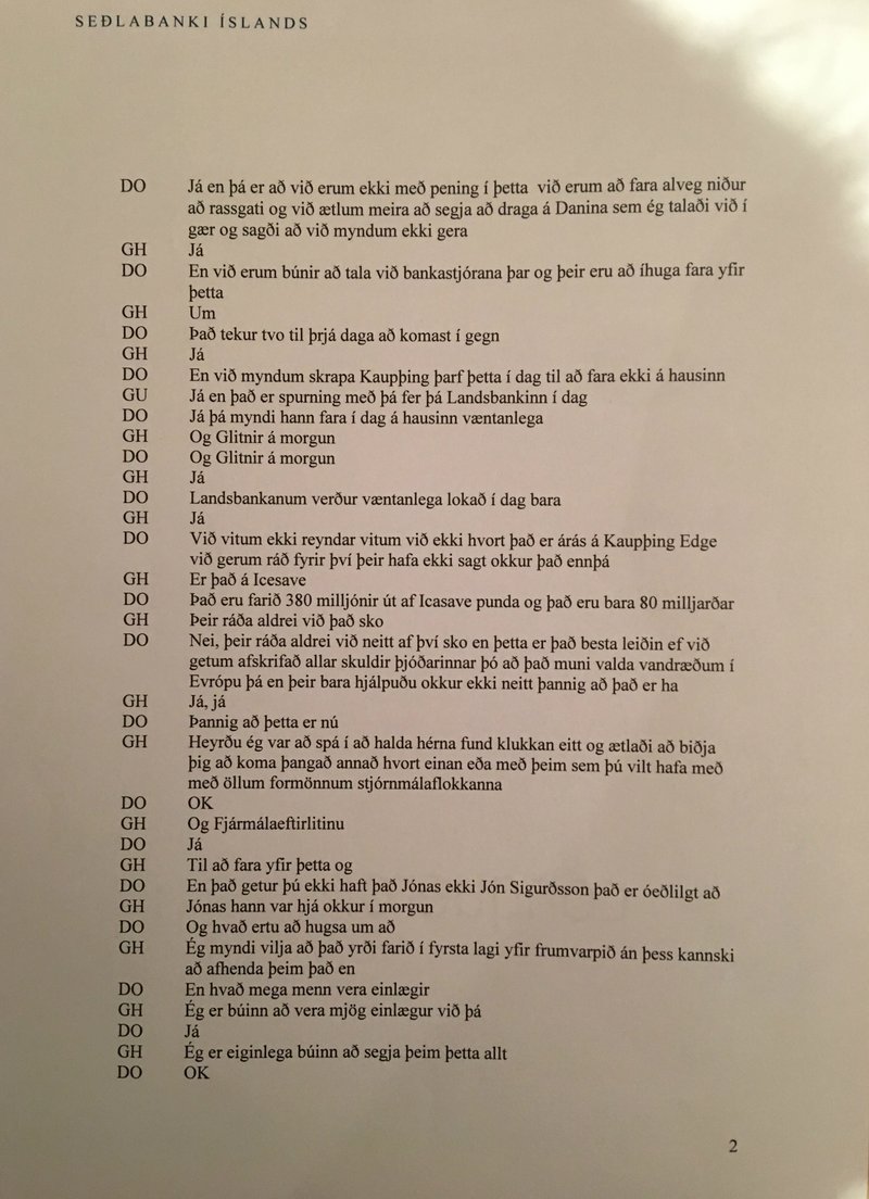 Endurrit af símtali Davíðs og Geirs, síða 2.