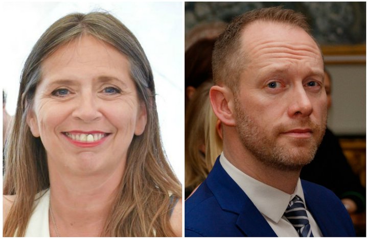 Sif Konráðsdóttir aðstoðarmaður og Guðmundur Ingi Guðbrandsson umhverfisráðherra.