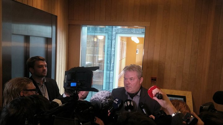 Sigurður Ingi tilkynnti blaðamönnum á Alþingi í dag að hann væri næsta forsætisráðherraefni Framsóknarflokksins.