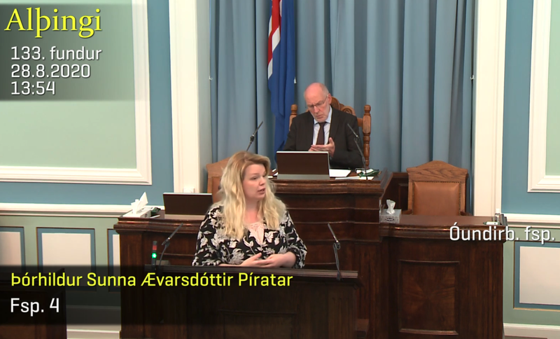 Þórhildur Sunna Ævarsdóttir Mynd: Alþingi/Skjáskot