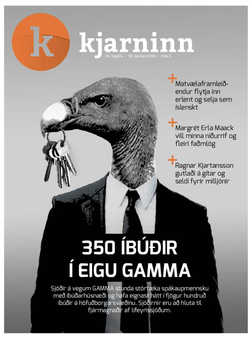 Forsíða Kjarnans 30. janúar 2014 þar sem fjallað var um stórtæk uppkaup sjóða á vegum GAMMA á íbúðarhúsnæði.