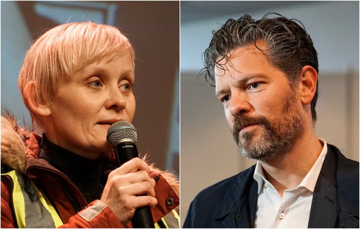 Sólveig Anna Jónsdóttir, formaður Eflingar, og Dagur B. Eggertsson, borgarstjóri í Reykjavík.