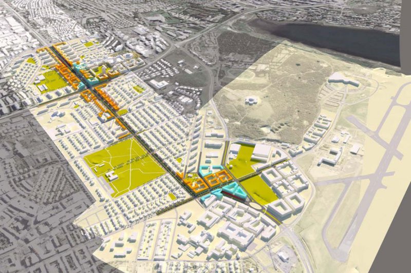 Ein hugmynd sem sett hefur verið fram um það hvernig Miklabraut í stokk gæti breytt landrýminu á yfirborðinu. Teikning: Af vef Reykjavíkurborgar.