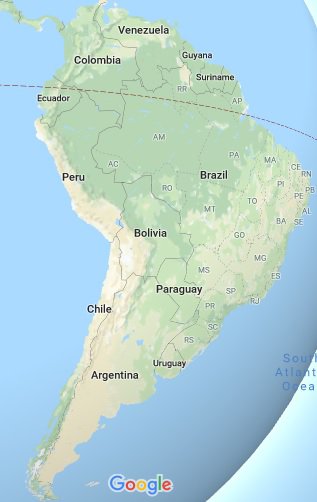 Hér sést hvar Venesúela er í Suður-Ameríku.