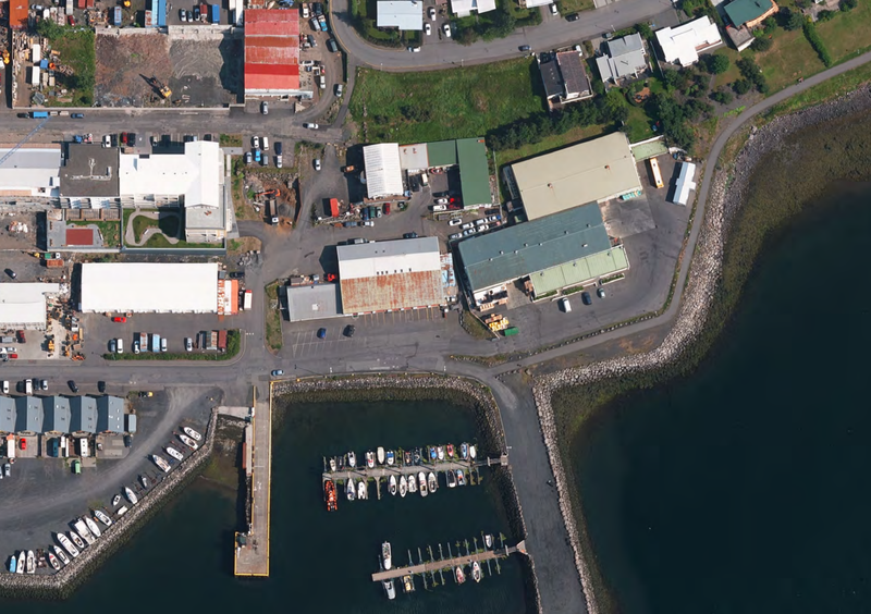 Loftmynd af svæðinu eins og það er í dag. Mynd: Skjáskot úr vinnslutillögunni.