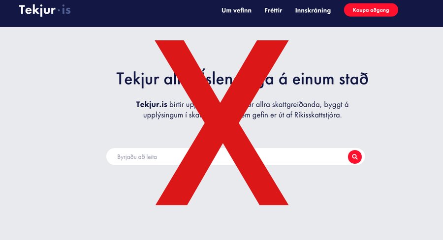 Mynd: Skjáskot Tekjur.is