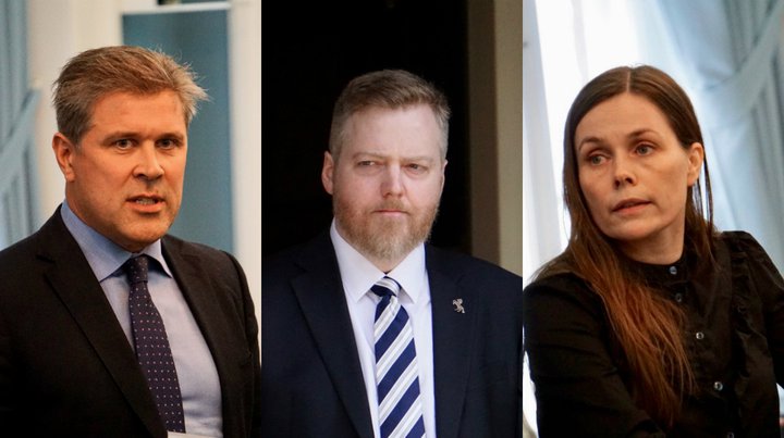 Bjarni Benediktsson, Sigmundur Davíð Gunnlaugsson og Katrín Jakobsdóttir voru í aðalhlutverkum í samningaviðræðum um þinglok í gærkvöldi.