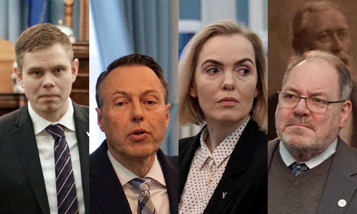 Vilhjálmur Árnason, Birgir Þórarinsson, Guðrún Hafsteinsdóttir og Ásmundur Friðriksson þingmenn Sjálfstæðisflokksins.