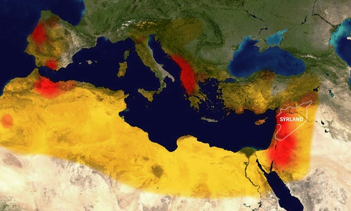 Lönd við strendur Miðjarðarhafsins hafa glímt við mikla þurrka undanfarin ár. Þurrkarnir eru hvað mestir fyrir botni Miðjarðarhafsins.