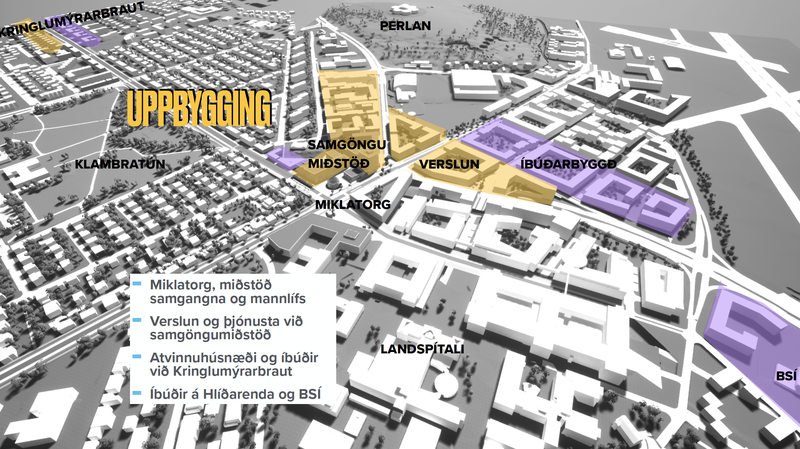 Svona sjá fulltrúar Teiknistofunnar Traðar, Kanon arkitekta og VSÓ ráðgjafar fyrir sér að stokkurinn gæti breytt umhverfi Miklubrautarinnar. Mynd: Tröð, Kanon og VSÓ