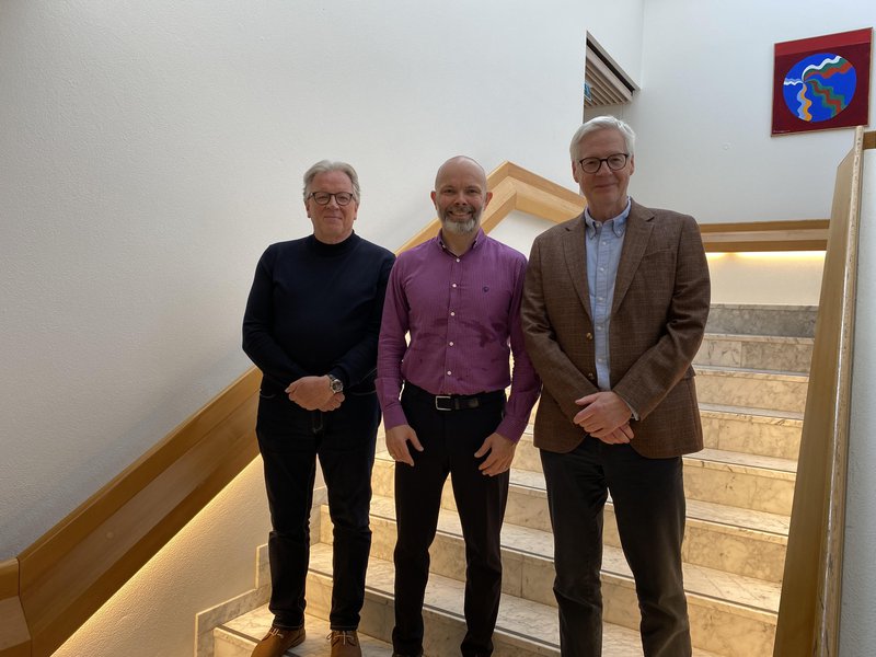 Þeir Stefán, Baldur og Bogi ræddu saman í þætti dagsins. Mynd: Aðsend