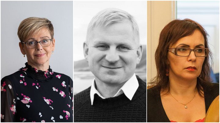 Ingibjörg Þórðardóttir ritari, Óli Halldórsson sveitarstjórnarmaður og Bjarkey Olsen Gunnardóttir þingflokksformaður.
