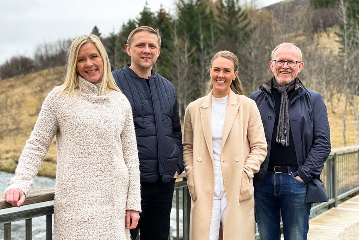 Efstu fjórir frambjóðendur á lista Viðreisnar í Suðurkjördæmi: (F.v.) Þórunn Wolfram Pétursdóttir, Sigurjón Vídalín Guðmundsson, Elva Dögg Sigurðardóttir og Guðbrandur Einarsson.