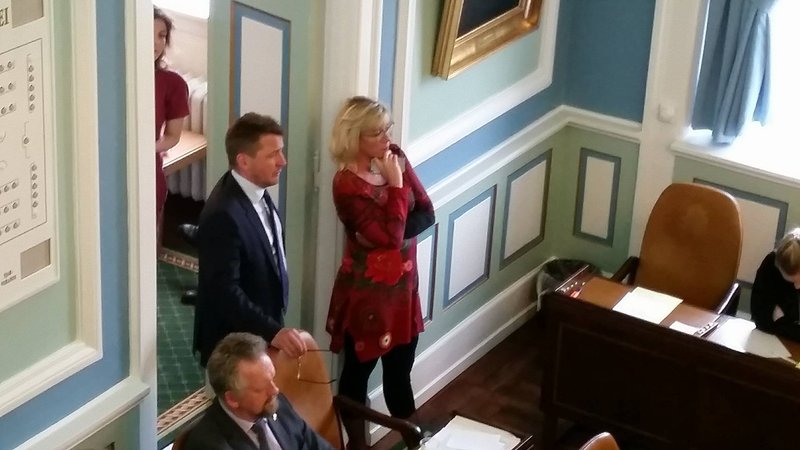 Guðlaugur Þór Þórðarsson, sitjandi þingflokksformaður Sjálfstæðisflokksins, og Vigdís Hauksdóttir, þingmaður Framsóknarflokksins. 
