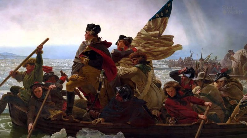 Ein frægasta sagan af hernaðarafrekum Washingtons er þegar hann hélt yfir Delaware-á og réðist  á virki Breta.